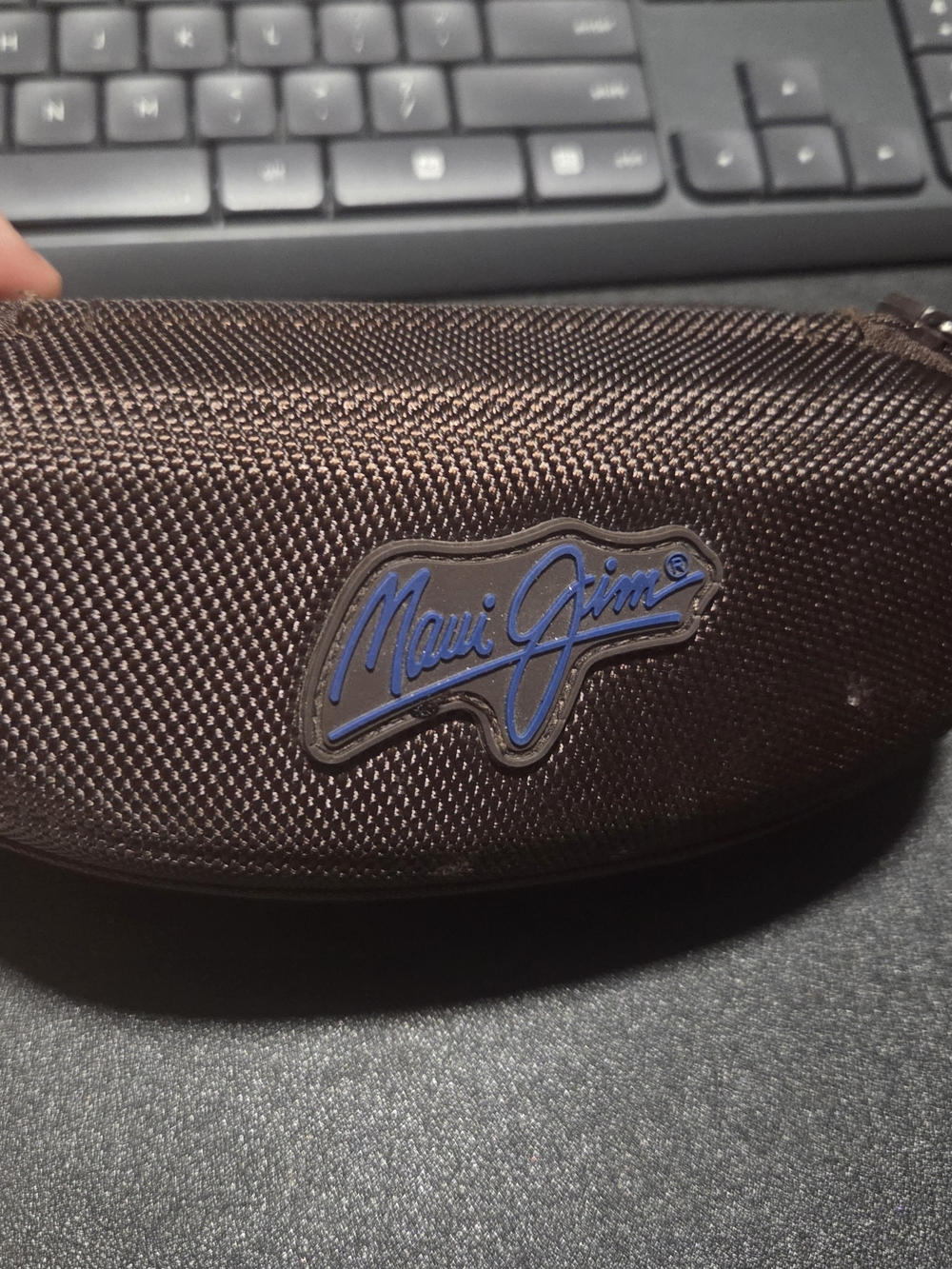 Maui Jim Brown Toiletry/Sunglasses Case with Blue Logo